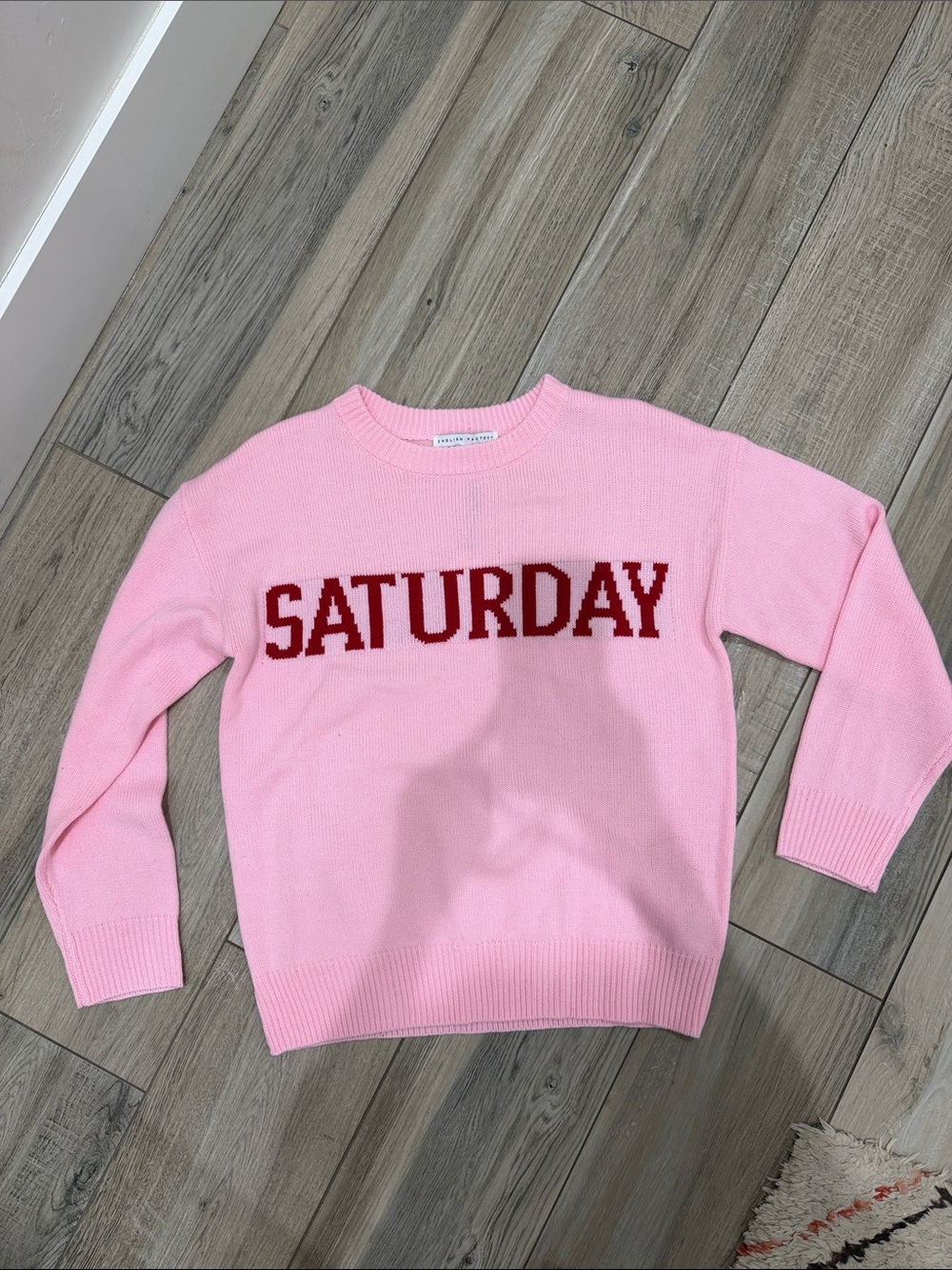 English Factory Pink 'SATURDAY' Crewneck Sweater